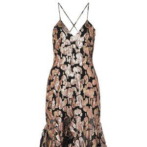 Alice McCall Metallic silk-blend Midi Dress